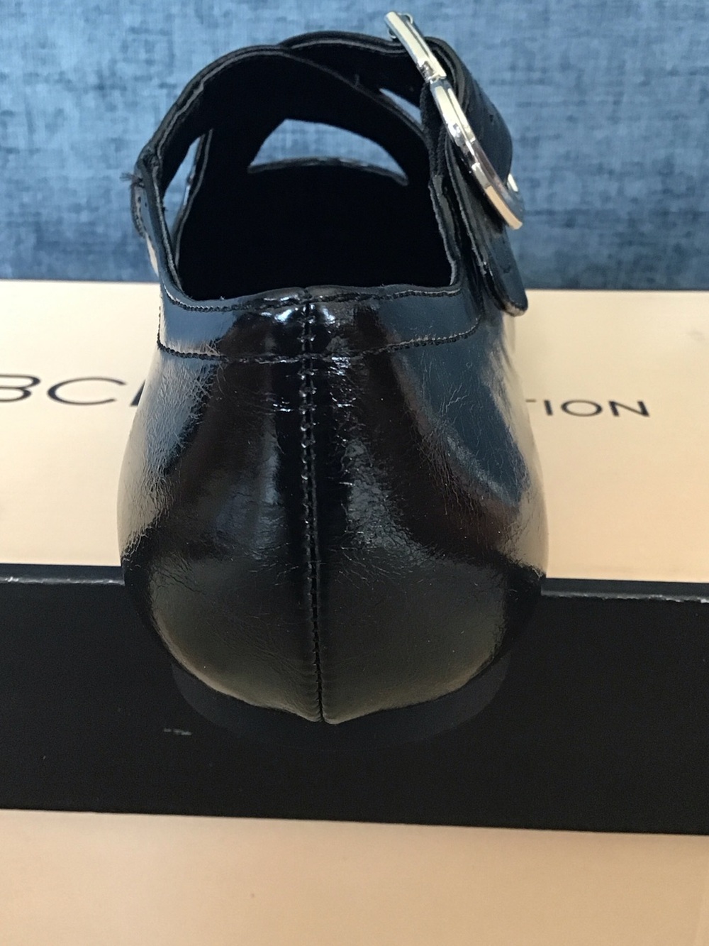 BCBGeneration Maya Black Patent Mary Jane Flat with Buckle - Picture 4 of 6